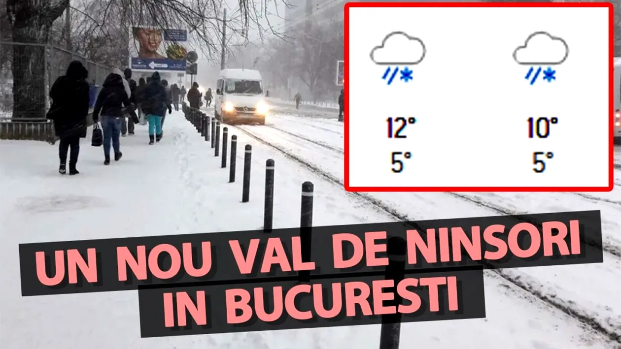 Nu am scăpat de iarnă! Un nou val de ninsori în București, potrivit meteorologilor Accuweather. Pe ce dată este anunțat