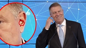 S-a aflat adevărul despre "casca" purtată de Klaus Iohannis ieri, în timpul conferinței de presă despre Viorica Dăncilă