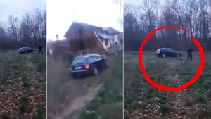 VIDEO HALUCINANT. Un bărbat din Făgăraș și-a incendiat casa, apoi a încercat să dea cu mașina peste jandarmi! Au tras focuri de armă și...