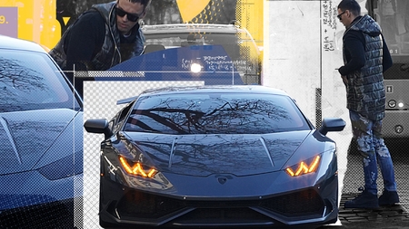 Ca-n filmele cu mafioți! Zed, apariție în Capitală cu un Lamborghini fără număr!