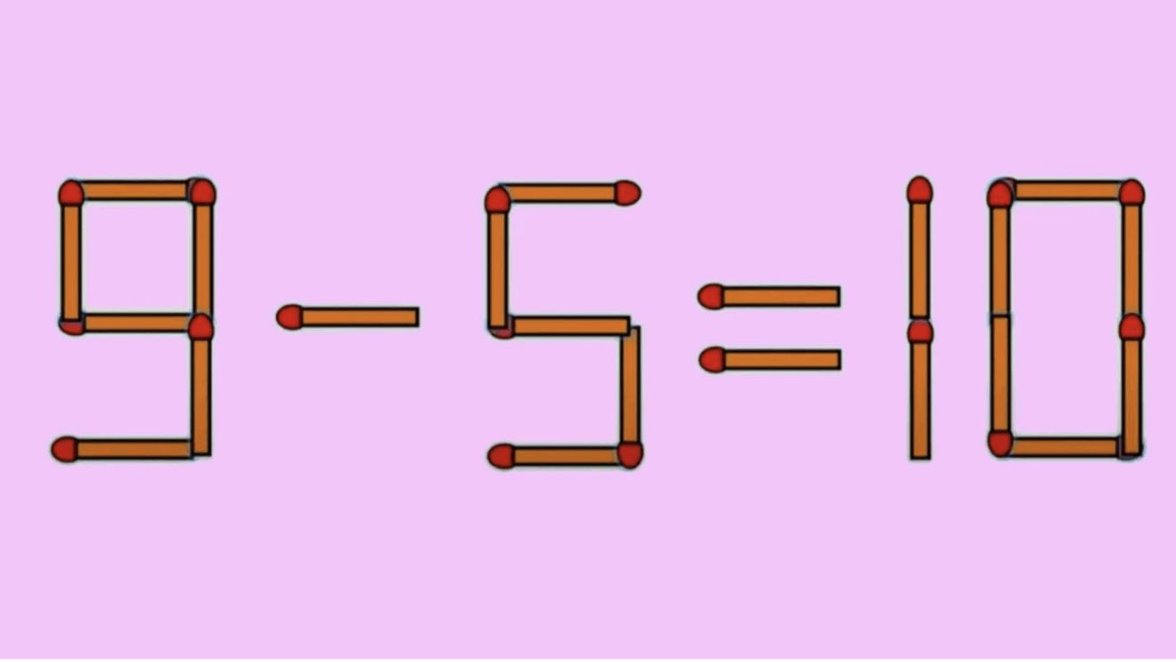 Test IQ | Mutați un singur băț de chibrit pentru a corecta egalitatea. Puțini știu rezolvarea