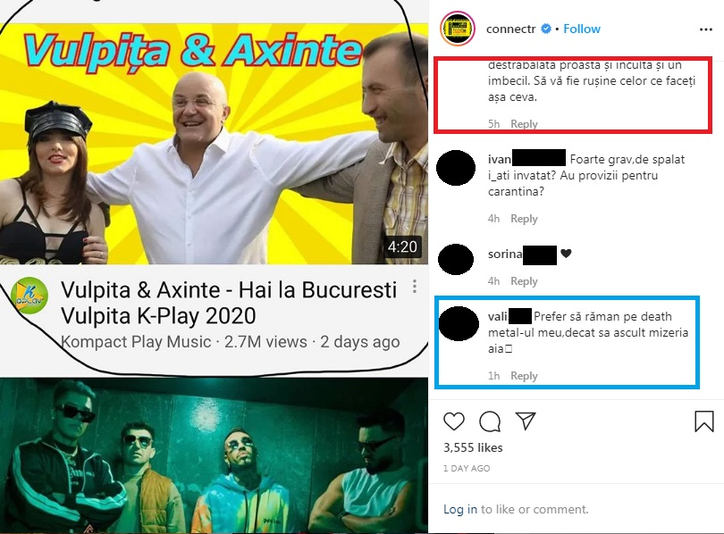 Piesa de debut a Vulpiţei de la Acces Direct, nr. 1 în trending pe YouTube! Connect-R a răbufnit şi a vorbit şi de maneaua creată de Alex Velea
