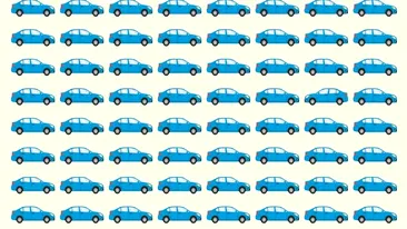 Test de logică | O singură mașină din cele 64 din imagine este diferită! O puteți identifica?