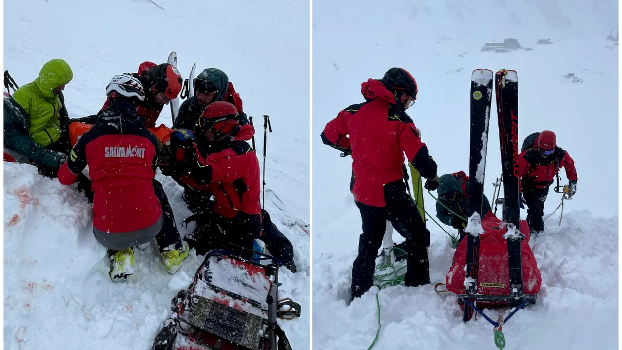 Momente de panică la Bâlea Lac! Doi turiști au fost surprinși de avalanșă: „I-a aruncat peste stânci”