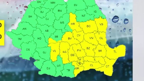 Cod galben de ploi emis de ANM. La ce oră se va potoli potopul adus de ciclon