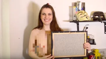 Posibilul viitor preşedinte al Americii, pictat cu sânii de o tânără „sufletistă“. VIDEO controversat care a „stârnit“ Internetul