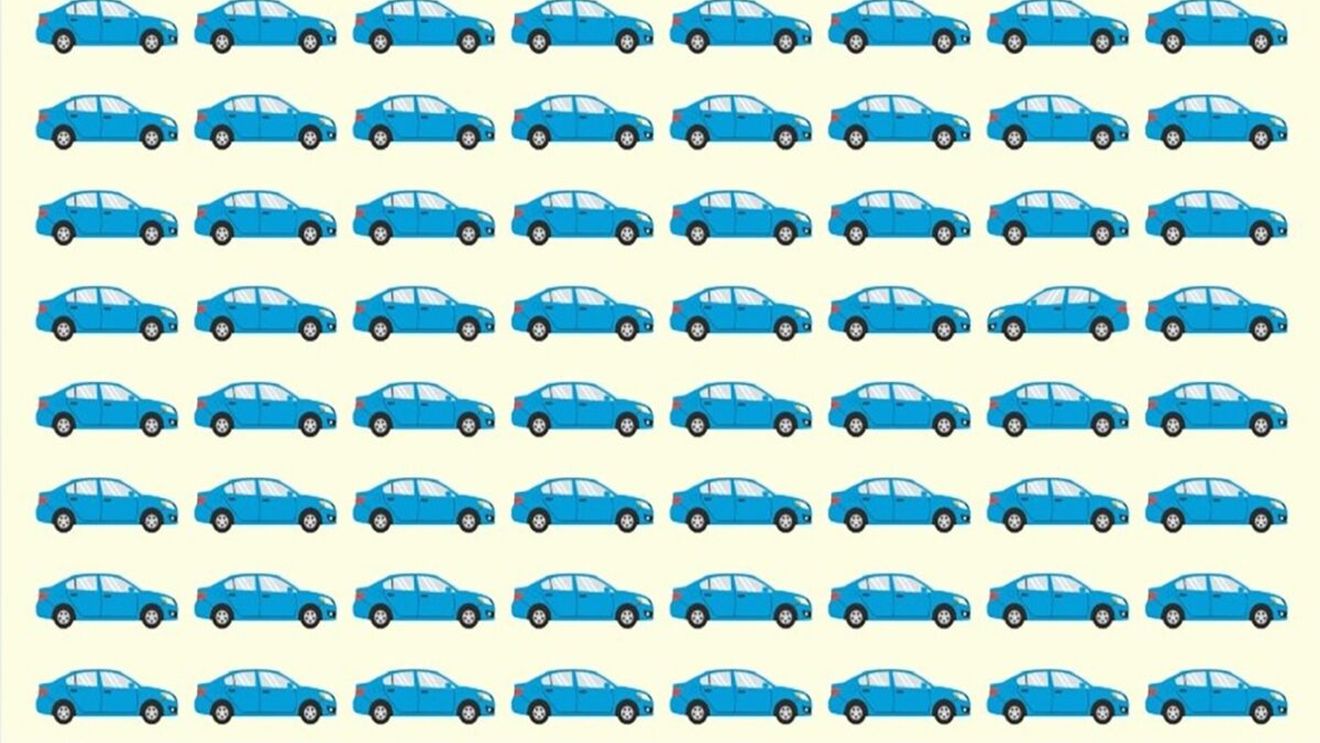 Test de logică | O singură mașină din cele 64 din imagine este diferită! O puteți identifica?