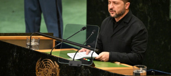 „Pe rachetă”. Zelenski, răspuns viral la întrebările insistente ale jurnaliștilor ruși aflați la New York