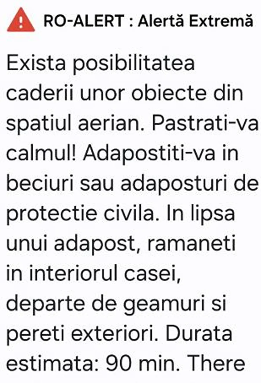 Mesaj RO ALERT