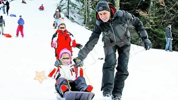 Taticii milionari Remus Truica si Irinel Columbeanu, pe Valea Prahovei cu fetitele. Si-au dus comorile la munte