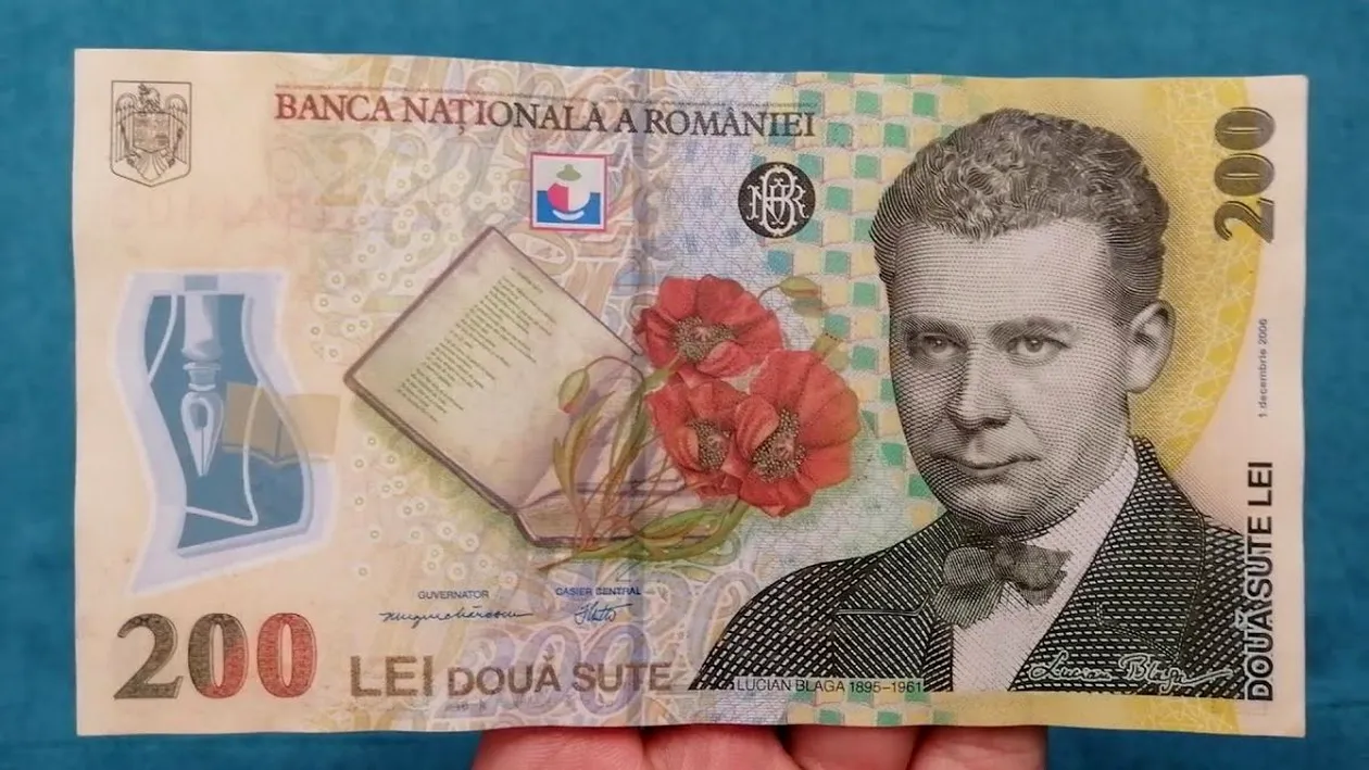 Mesajul ascuns de pe bancnota de 200 de lei, cu Lucian Blaga. Tu ai văzut asta pe bani?