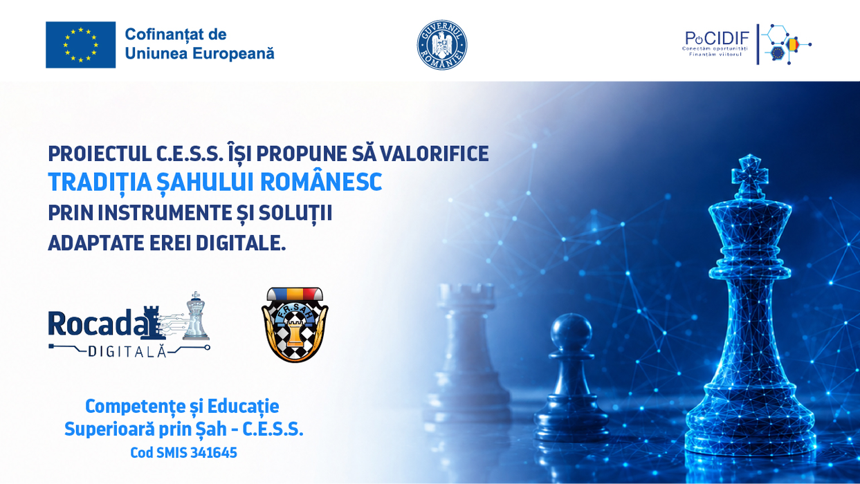 (P) Federația Română de Șah dă startul implementării C.E.S.S., proiectul care aduce noi soluții digitale pentru educație și șah