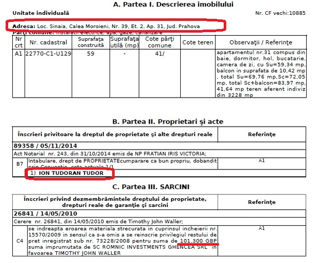 Imobilul din Sinaia, intabulat pe numele fiului cel mic