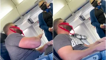 Nu e banc! Un bărbat s-a afișat cu o pereche de lenjerie intimă pe față, în loc de mască, în avion. Ce s-a întâmplat la scurt timp