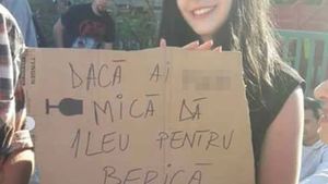 Cum a făcut rost de bani o tânără care era la mare. Gestul ei a devenit viral:  "Dacă ai ^#&@ mică, dă 1 leu pentru berică"