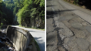 Localnicii din Valea Jiului se plâng de starea drumului naţional: "În scurt timp nu o să mai admirăm peisajul minunat"