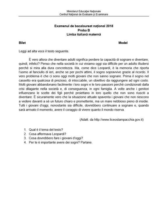 Bacalaureat 2019. Ce subiecte au picat la limba și literatura maternă oral