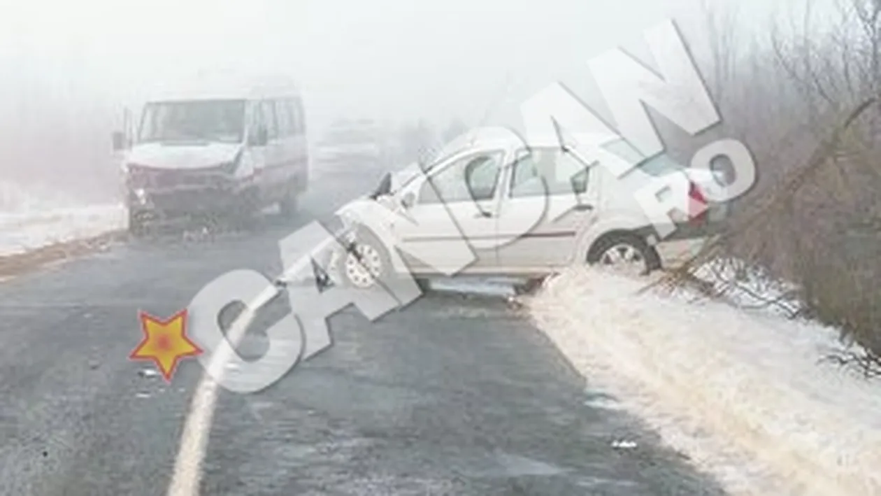 Accident in lant in judetul Vrancea! 17 masini s-au ciocnit si mai multe persoane au fost ranite