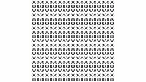 Test de inteligență | Nu toate cifrele din imagine sunt 8. Identificați-o pe cea diferită!