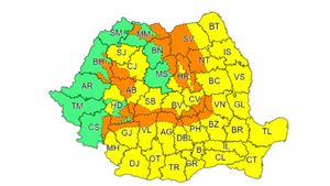 ANM a emnis cod galben și potrocaliu în România. Care sunt zonele vizate
