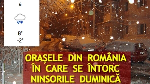 Orașele mari din România în care se întorc ninsorile duminică, potrivit meteorologilor Accuweather