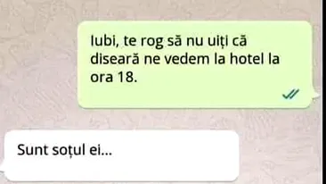 BANC | Iubi, să nu uiți că diseară ne vedem la hotel la ora 18