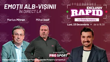 Miță Iosif și Marius Mitran vin astăzi la EXCLUSIV RAPID. Vă așteptăm la ora 16:30 în direct pe canalul de YouTube - ProSport!