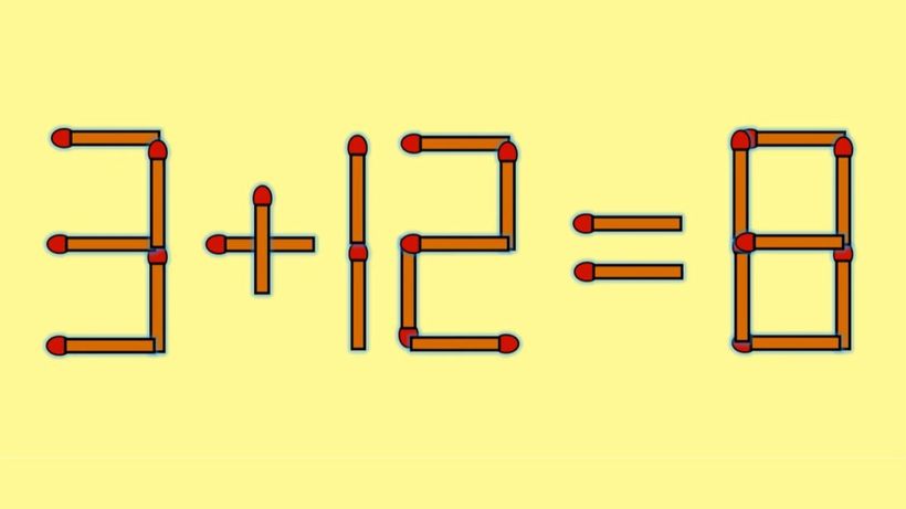 Test de inteligență | Mutați un singur chibrit pentru a corecta 3 + 12 = 8