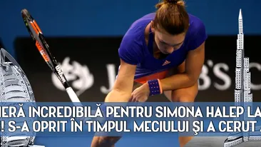 Premiera incredibila pentru Simona Halep la Dubai! S-a oprit in timpul meciului si a cerut asta