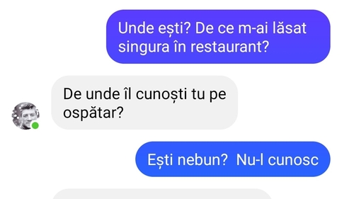 BANC | "De ce m-ai lăsat singură în restaurant?"