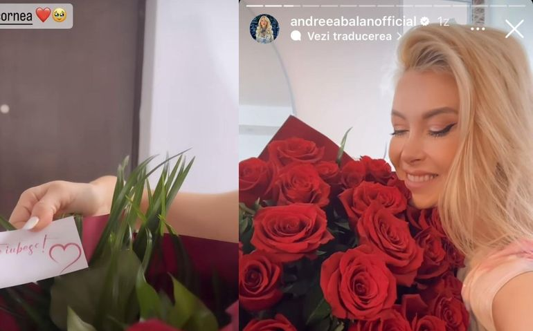 Andreea Bălan a fost luată prin surprindere de Valentine’s Day. Ce cadou a primit de la tenismenul Victor Cornea