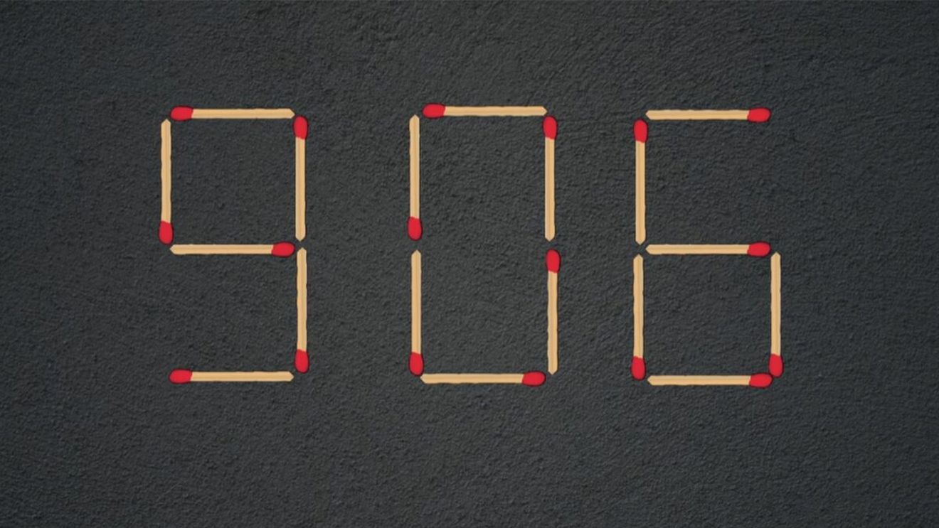 Test IQ exclusiv pentru genii | Mutați 2 chibrituri, pentru a transforma 906 în cel mai mare număr cu putință