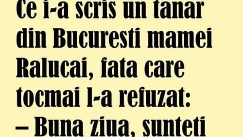 BANC | Ce i-a scris un tânăr din București mamei Ralucăi