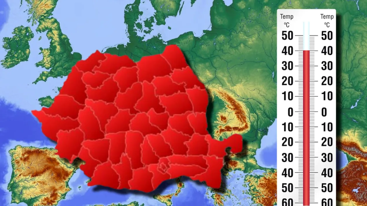 Harta caniculei în România. Unde vor fi 40 de grade la umbră în următoarele zile
