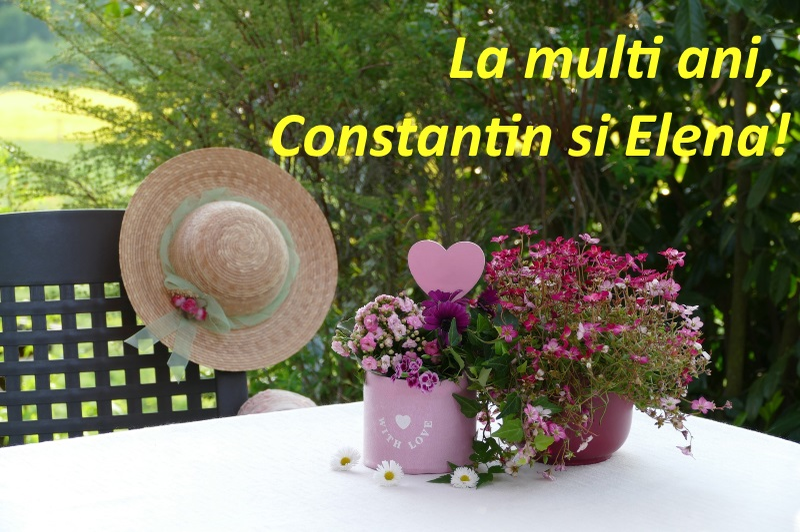 Felicitare cu La multi ani!, de Sfintii Constantin și Elena