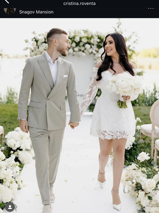 Alexandru Maxim și Cristina Roventa la cununiva civilă din 2024/ sursă foto: Instagram