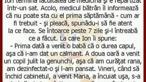 BANC | "Vineri, când să închid cabinetul, a venit Maria. A încuiat ușa, s-a dezbrăcat și s-a întins pe masă, spunându-mi: Ioane..."