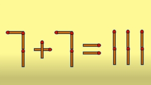 Test IQ cu chibrituri | Corectați 7 + 7 = 111, mutând un singur băț