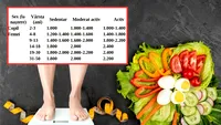 Tabel complet | Câte calorii trebuie să mănânci în funcție de vârsta ta și de activitățile zilnice