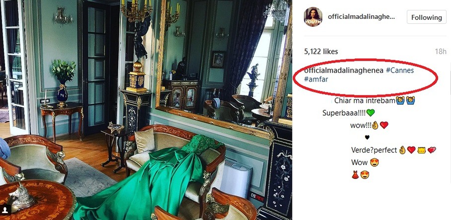 Mădălina Ghenea, pe covorul roşu de la amfAR, Cannes