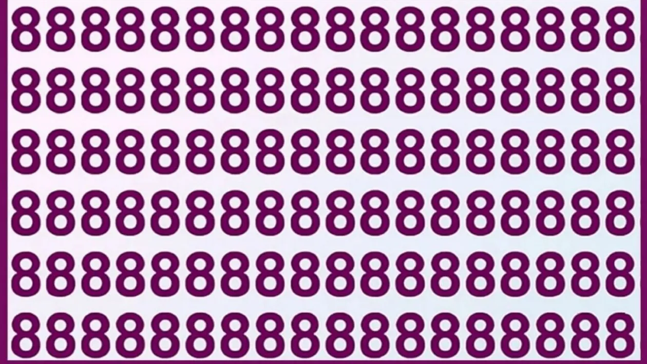 Test de inteligență | În acest șir de numere '8' se ascunde un intrus. Găsește-l 10 secunde!