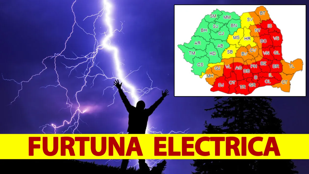 ANM a modificat prognoza. Vine furtuna electrică în toată România, începând cu 8 iunie 2022