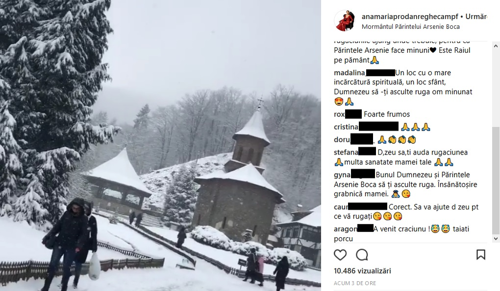 Anamaria Prodan s-a rugat la mormântul Sfântului Ardealului ca mama ei să se însănătoșească: „Părintele Arsenie face minuni”