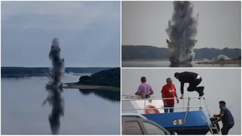 Stânca Pârjoaia a fost detonată! Militarii au folosit 180 de kilograme de explozibil: „E un succes”