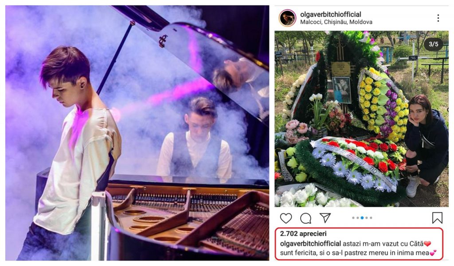 Olga Verbițchi a făcut publice cinci poze realizate la mormântul lui Cătălin Caragea, însă, ulterior, le-a șters. Imaginile emoționante au fost însoțite de un mesaj profund © Instagram