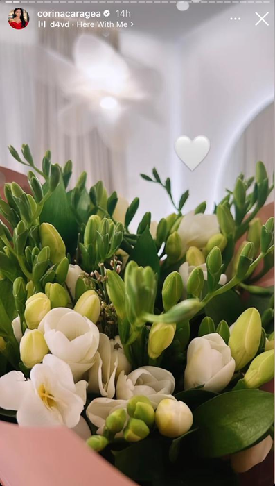Corina Caragea a primit frezii albe (Foto: Instagram)
