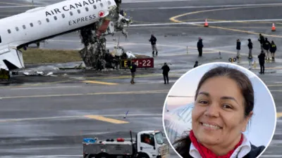 VIDEO O însoțitoare de zbor a supraviețuit după ce a fost aruncată din avion în urma accidentului de la New York