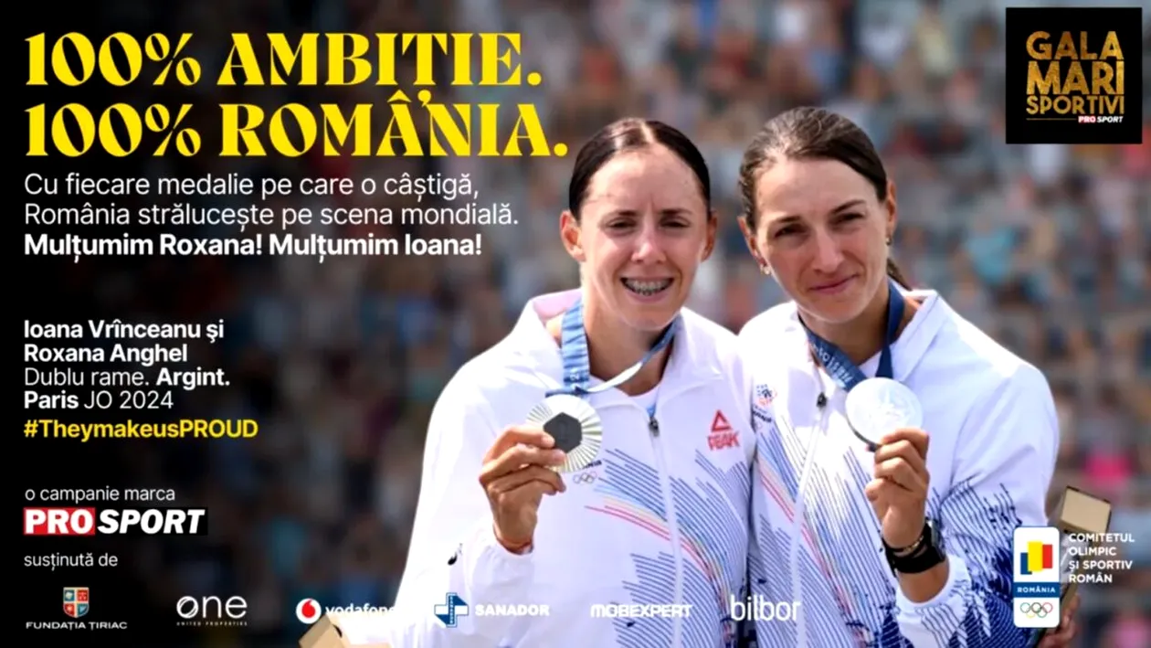 Ioana Vrînceanu şi Roxana Anghel, premiate la Gala Mari Sportivi 2024! Au câștigat medalia de argint la dublu rame feminin, la Jocurile Olimpice de la Paris