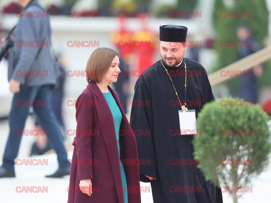Președintele Republicii Moldova, Maia Sandu, a sosit la slujba de sfințire a Catedralei Mântuirii Neamului