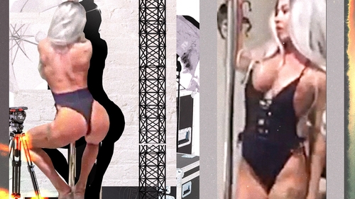 Fosta asistentă TV dansează erotic la bara montată în apartament!